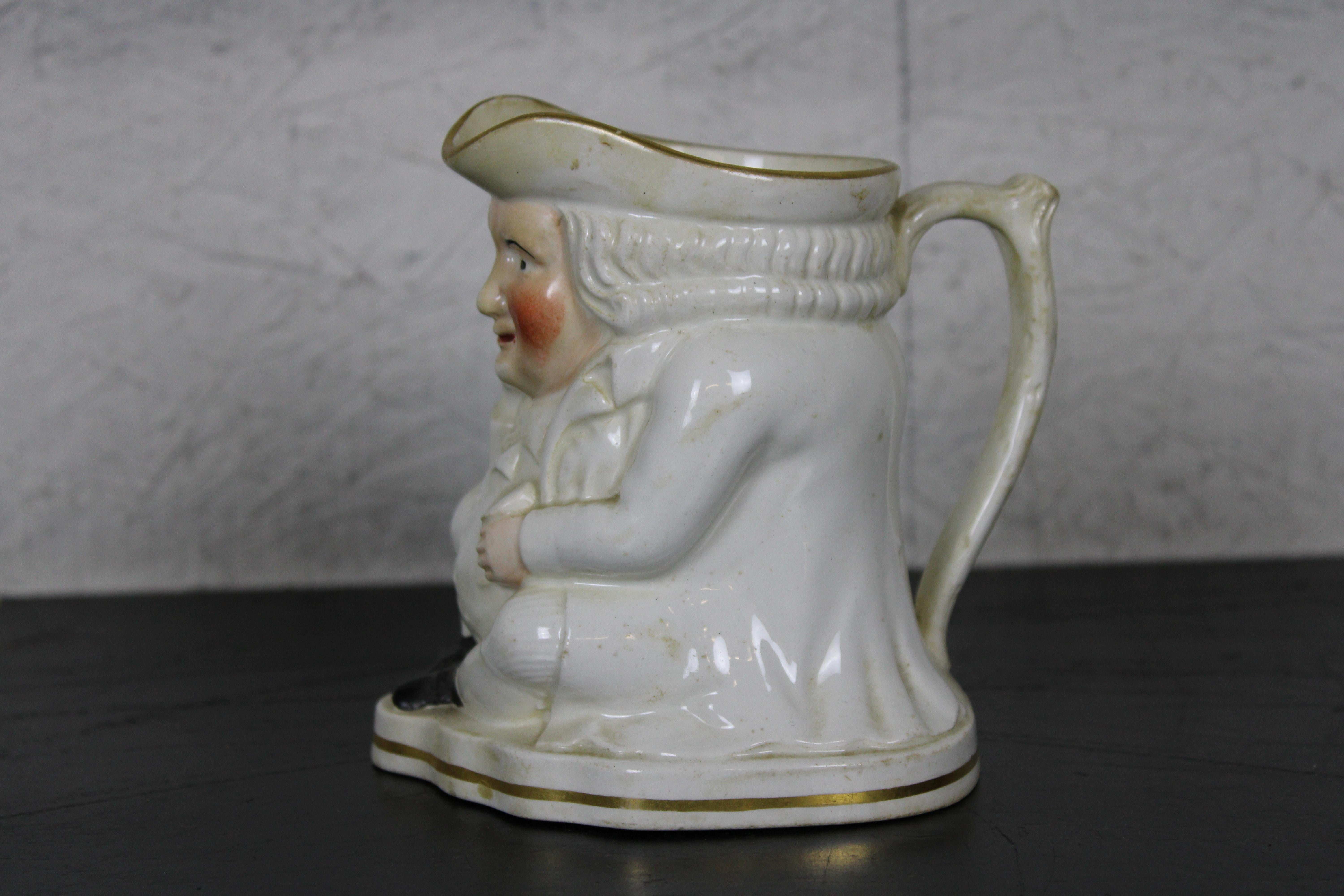 19th Century Antique English Copeland Late Spode Toby Jug Pitcher Colonial Englishman For Sale