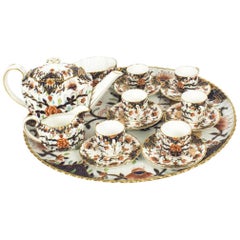 Antique English Copeland Tea Service on Tray Imari Pattern, 19th Century