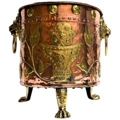 Antique English Copper and Brass Jardinière 