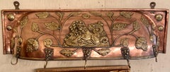 Antique English Copper and Brass Pot Holder, Circa 1870-1880