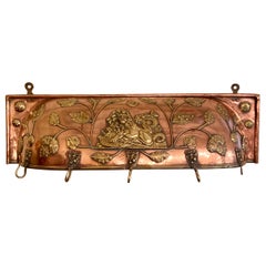 Antique English Copper and Brass Pot Holder, Circa 1870-1880