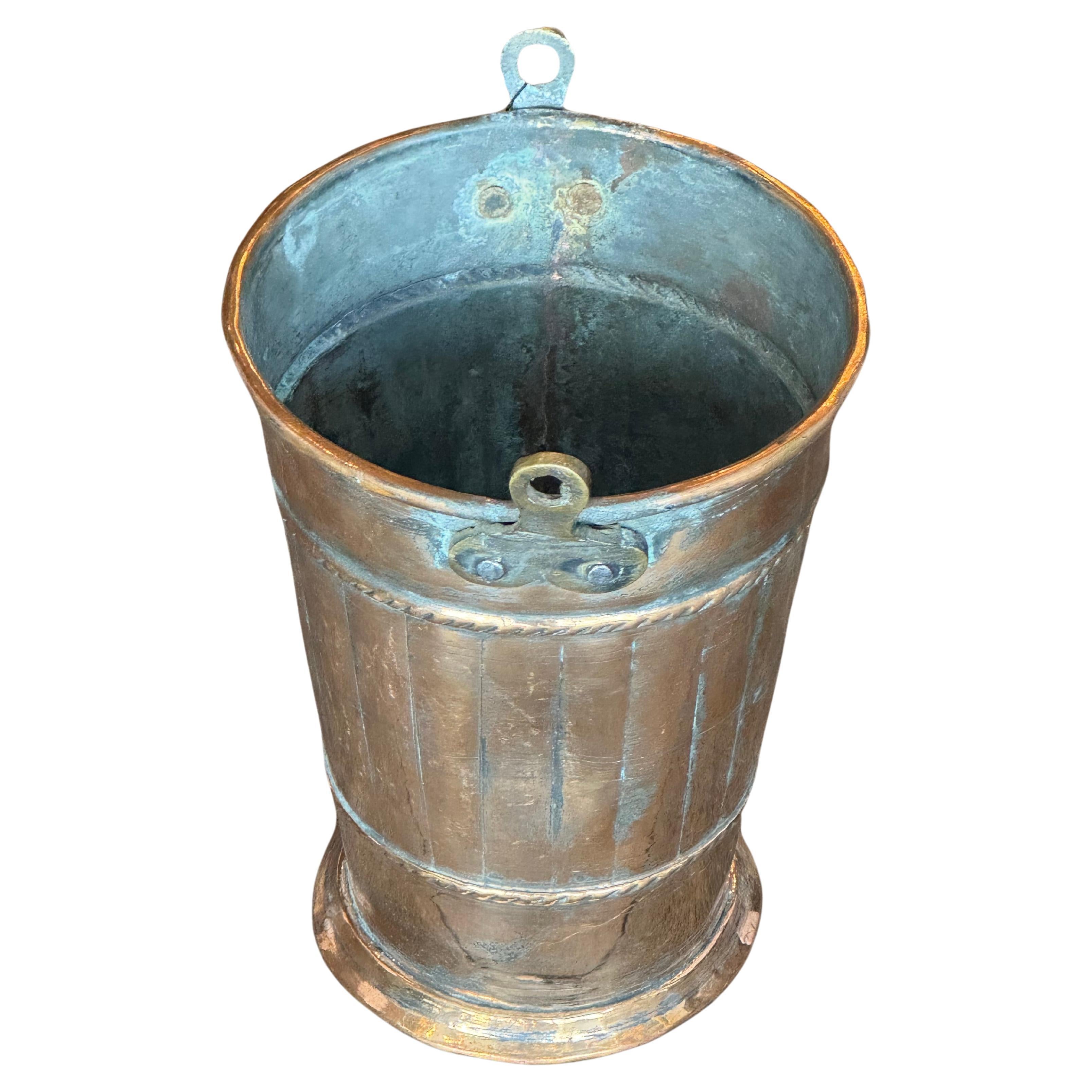 Antique copper-plated and patinated ice bucket
Circa England, from the early 20th Century
Sourced by Martyn Lawrence Bullard from London, England
Copper enhanced by a natural patina that has developed overtime, adding to the antique appeal of this
