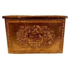 Antica cassapanca inglese in rame, circa 1880