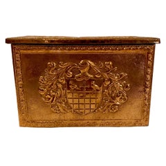 Antique English Copper Repousse Chest, circa 1880