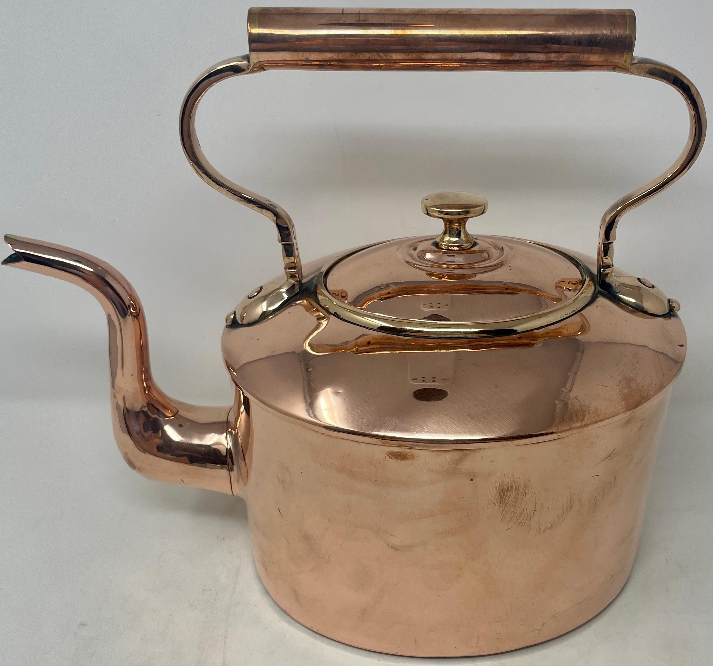 Antique English copper tea kettle, Circa 1860.