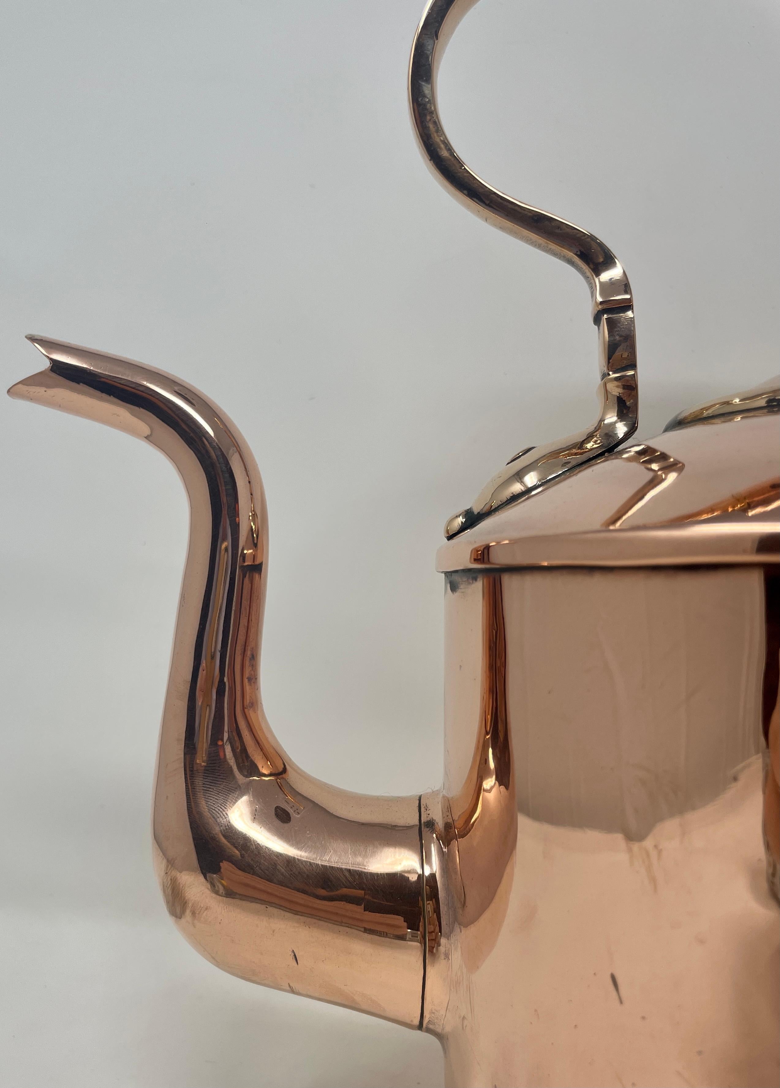 19th Century Antique English Copper Tea Kettle, Circa 1860