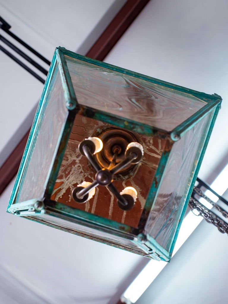 Antique English Copper Verdigris Lantern, circa 1890 at 1stDibs