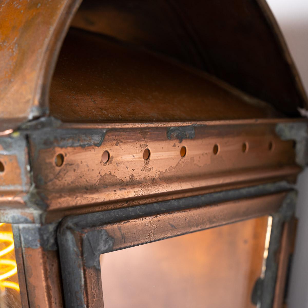 Antique English Copper Wall Lantern by Foster & Pullen In Good Condition In Nottingham, GB