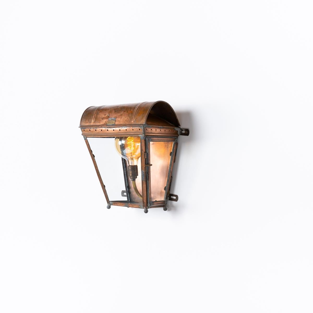 Antique English Copper Wall Lantern by Foster & Pullen 2