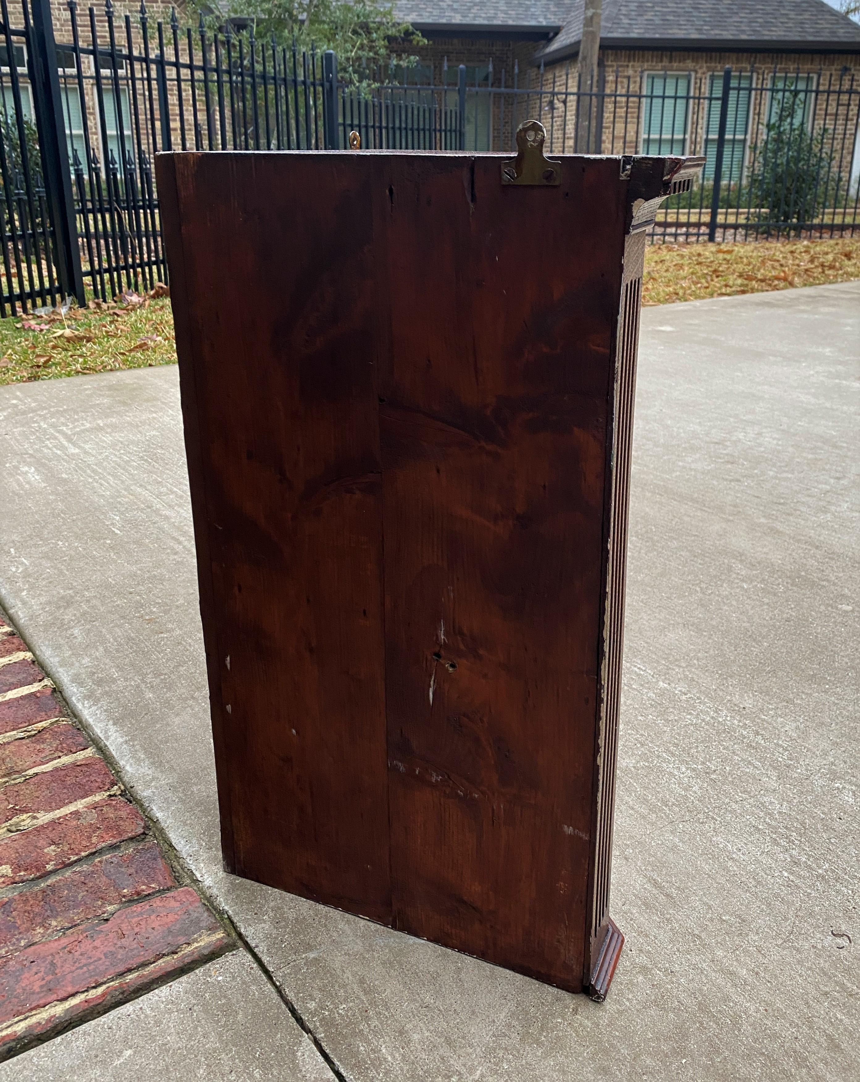 Antique English Corner Cabinet Storage Wall Cabinet Cupboard Oak Jacobean c.1920 7