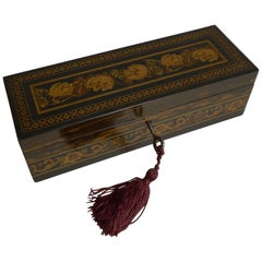 Antique English Coromandel and Tunbridge Ware Box, circa 1850