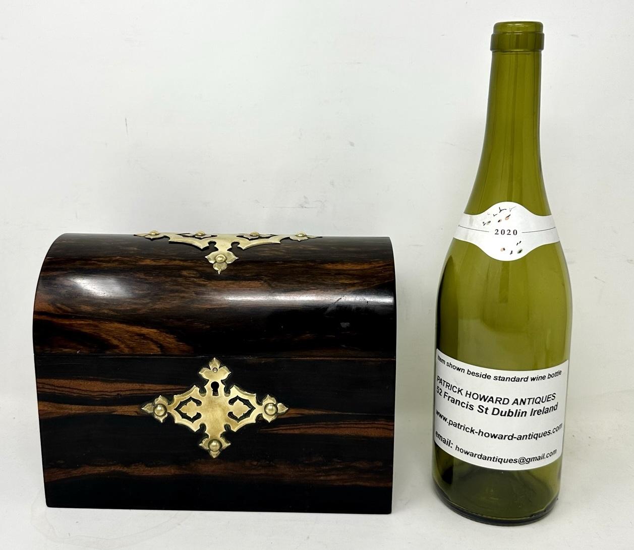 Antique English Coromandel Brass Mounted Wooden Double Tea Caddy 19th Century 3