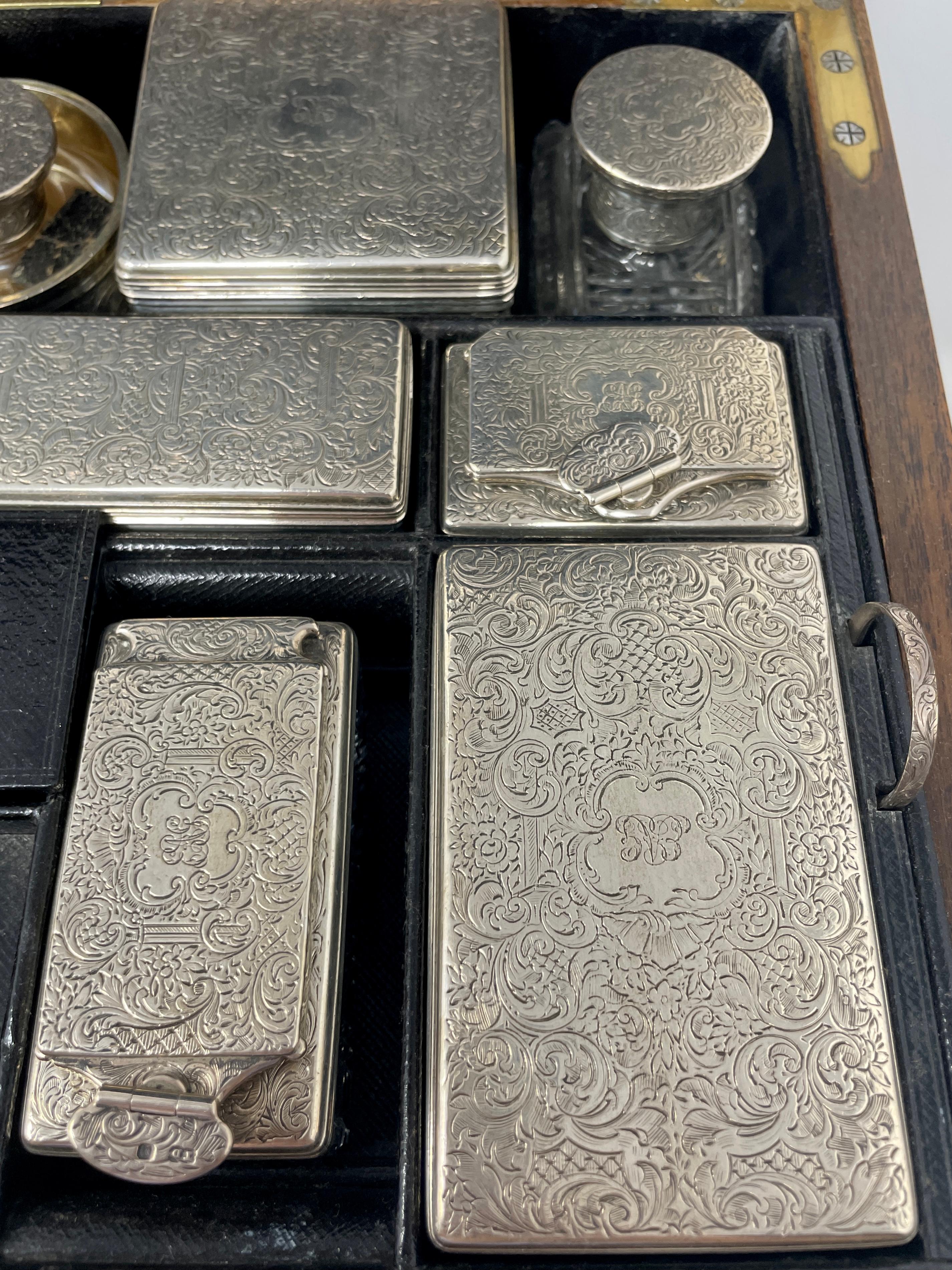 Antique English Coromandel Fitted Traveler's Box Compendium, Circa 1850-1860 For Sale 5