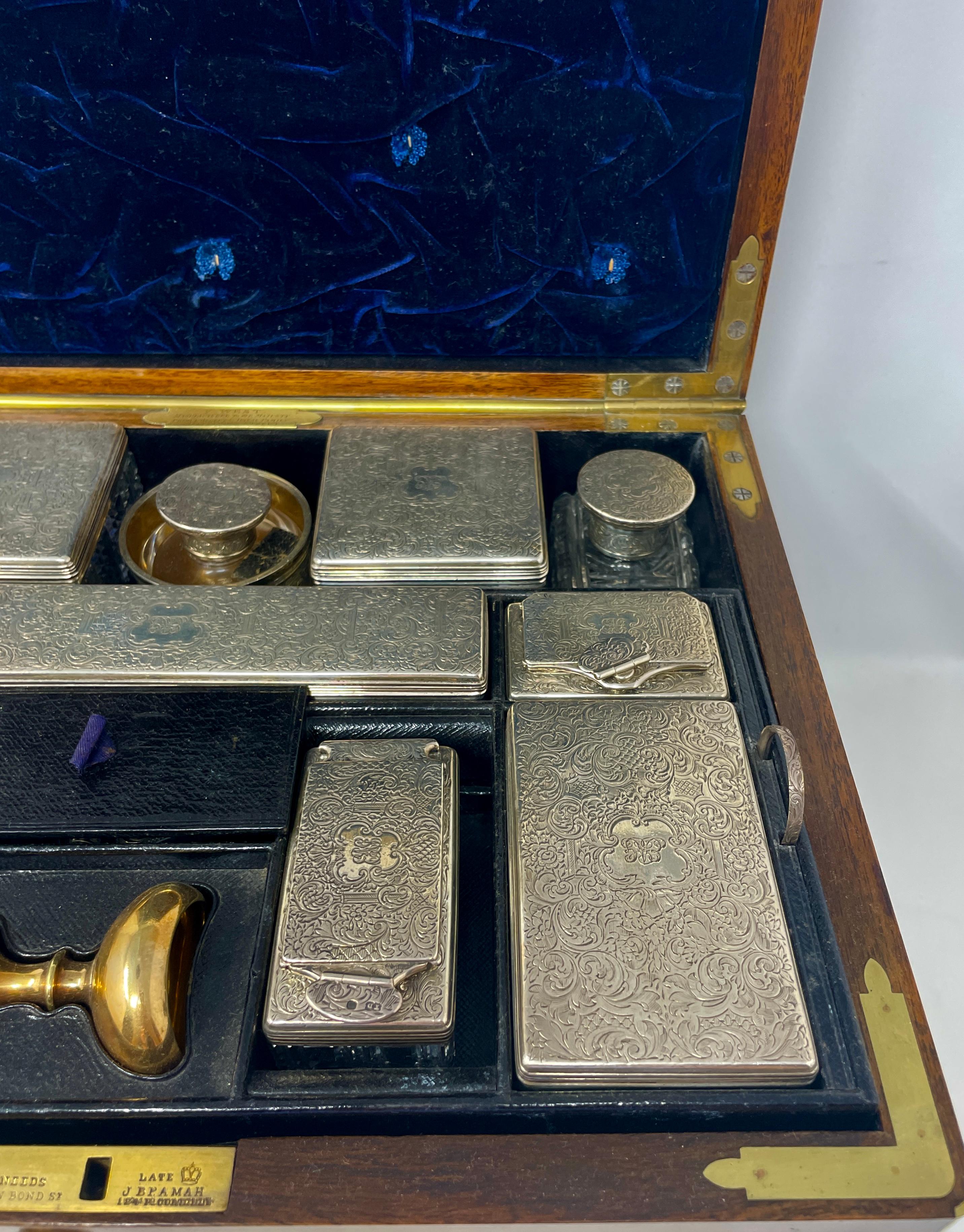 Antique English Coromandel Fitted Traveler's Box Compendium, Circa 1850-1860 For Sale 6