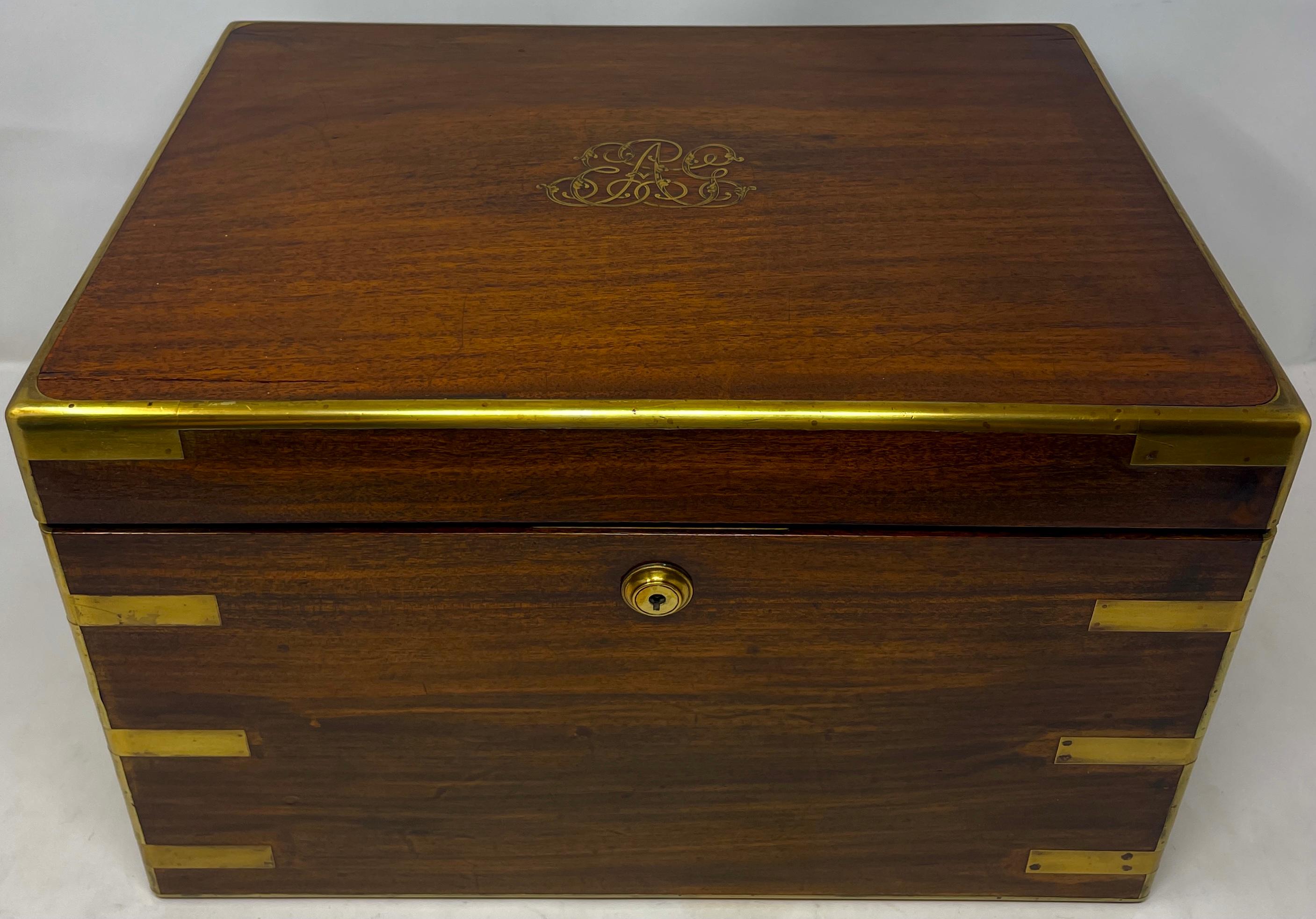 Victorian Antique English Coromandel Fitted Traveler's Box Compendium, Circa 1850-1860 For Sale