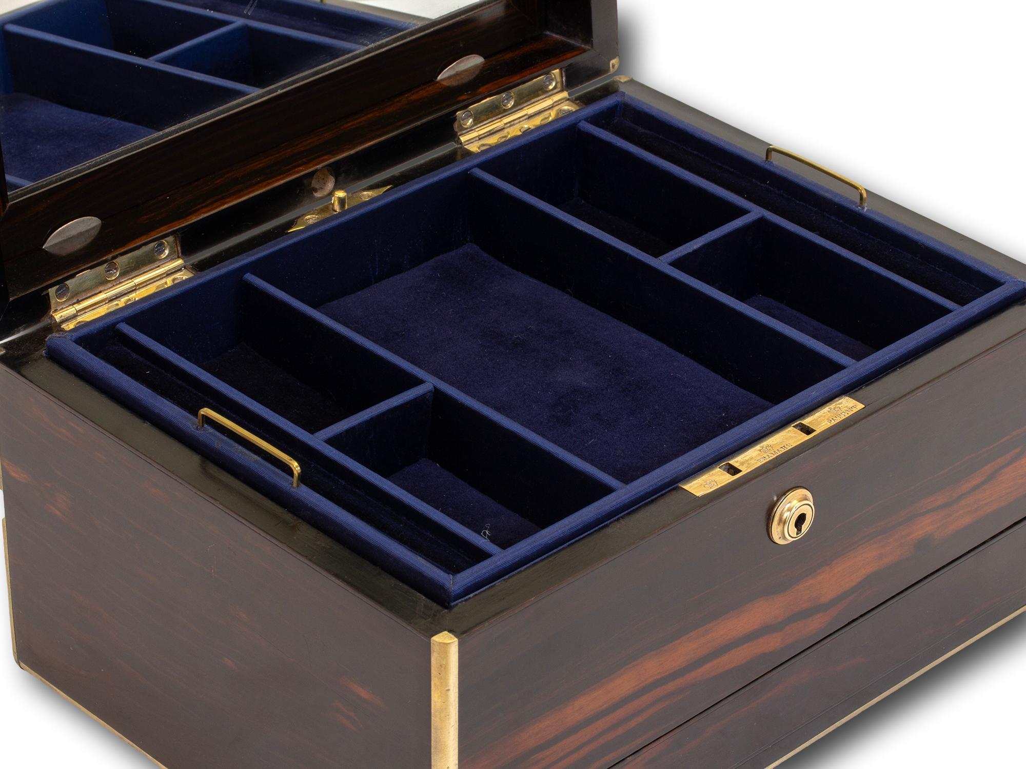 Antique English Coromandel Jewelry Box 6