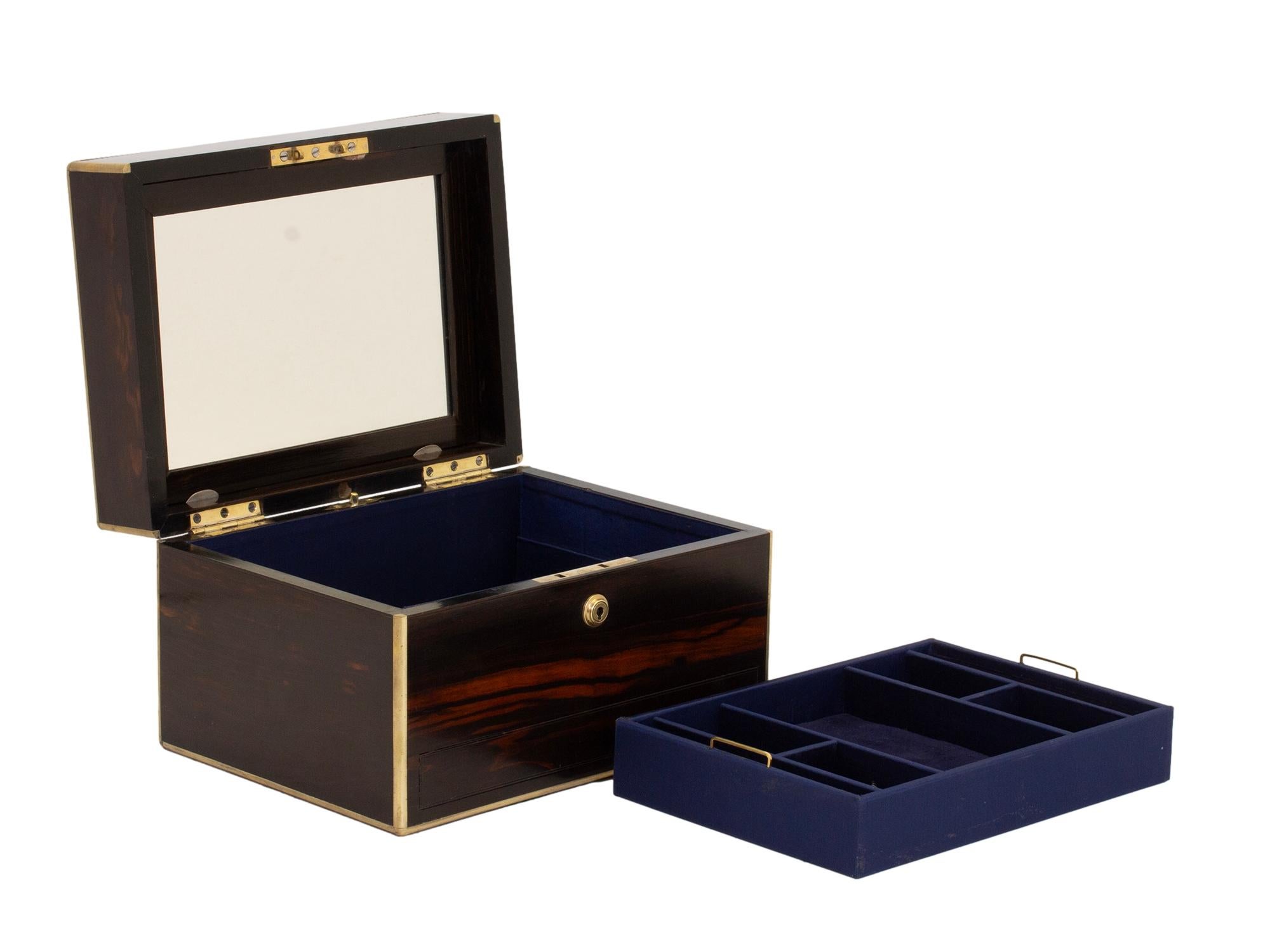 Antique English Coromandel Jewelry Box 7