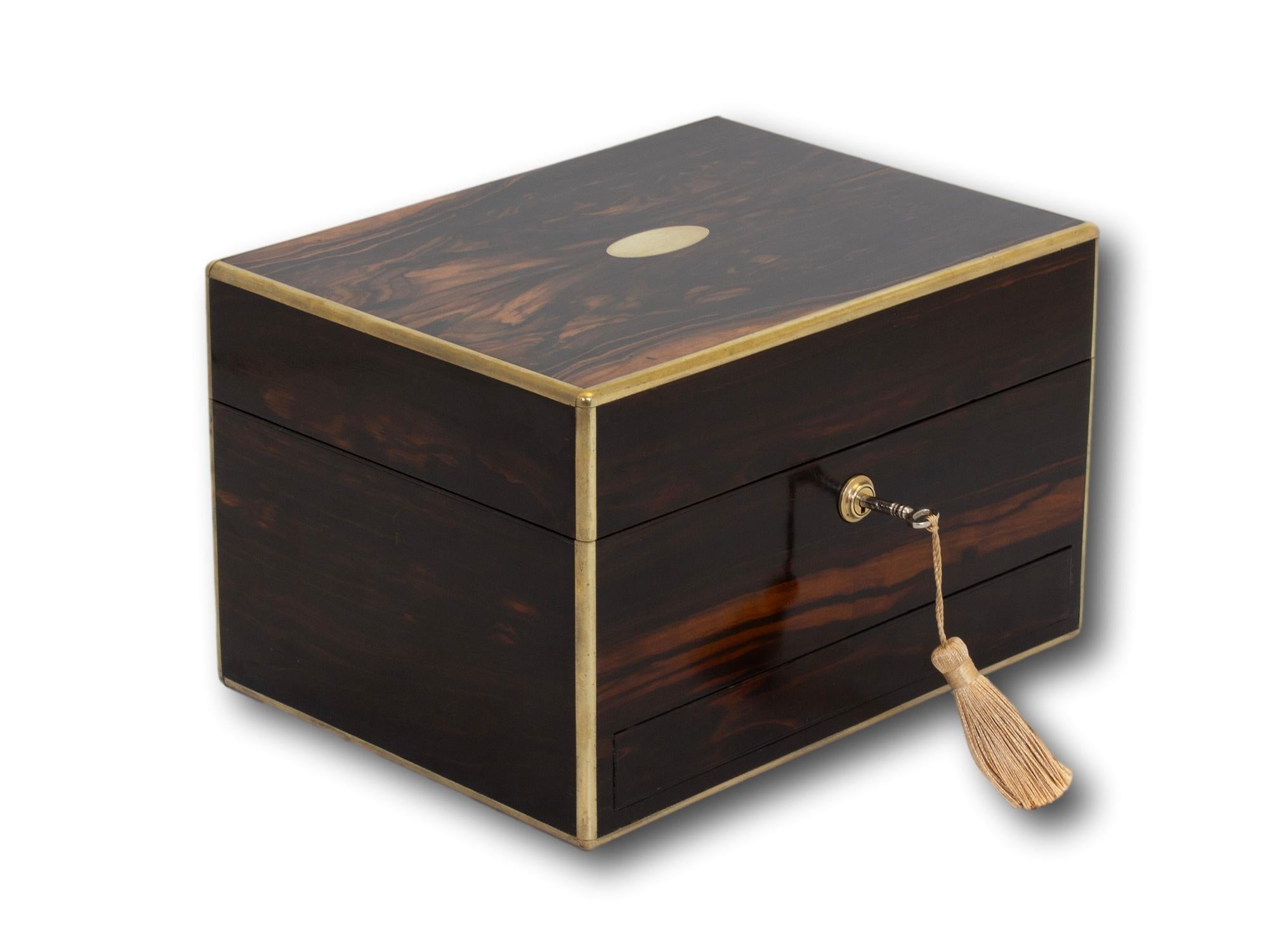 Antique English Coromandel Jewelry Box In Good Condition In Northampton, GB