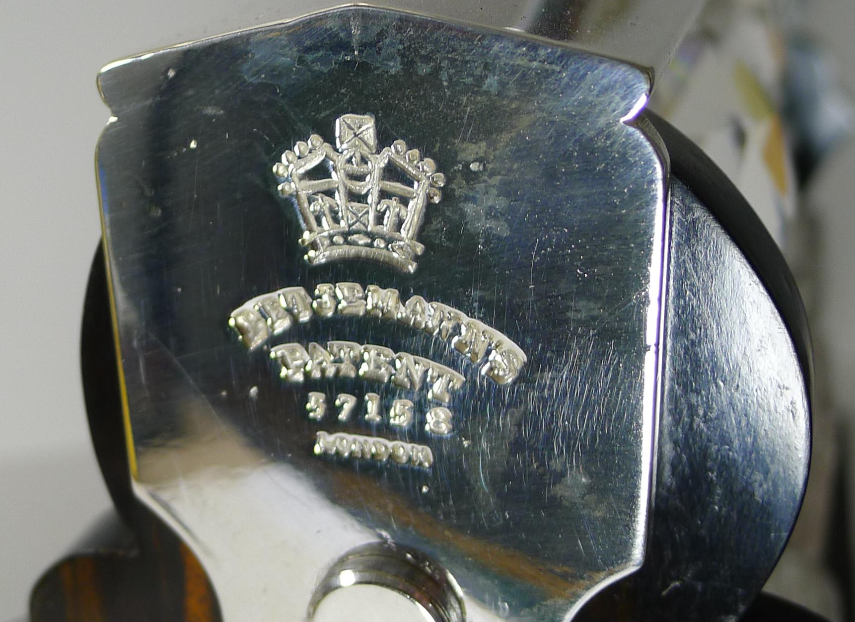 Antique English Coromandel & Silver Plated Tantalus, Mappin & Webb, c.1890 In Good Condition In Bath, GB