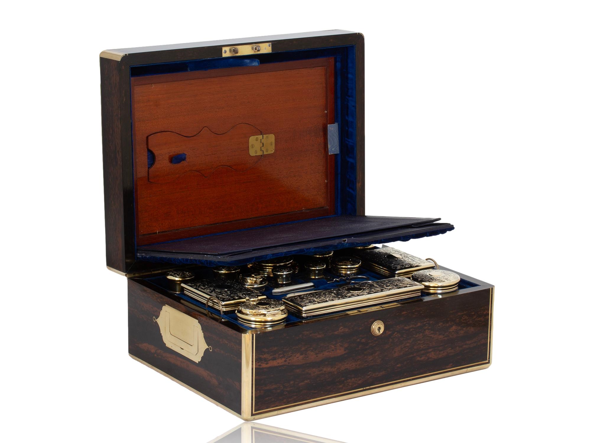 Antike englische Coromandel & Silver Vanity Box von Hunt und Roskell im Angebot 3