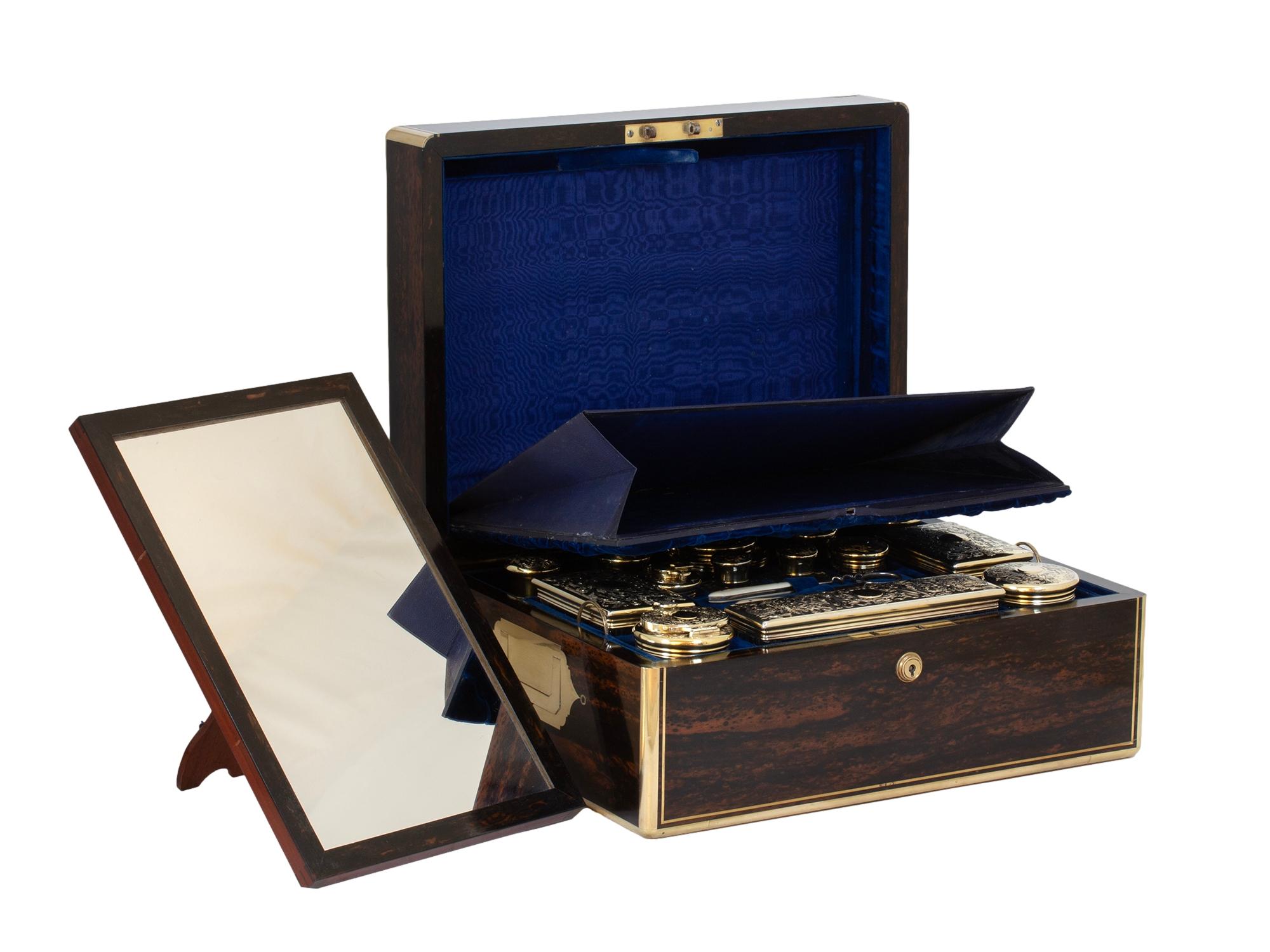Antike englische Coromandel & Silver Vanity Box von Hunt und Roskell im Angebot 4