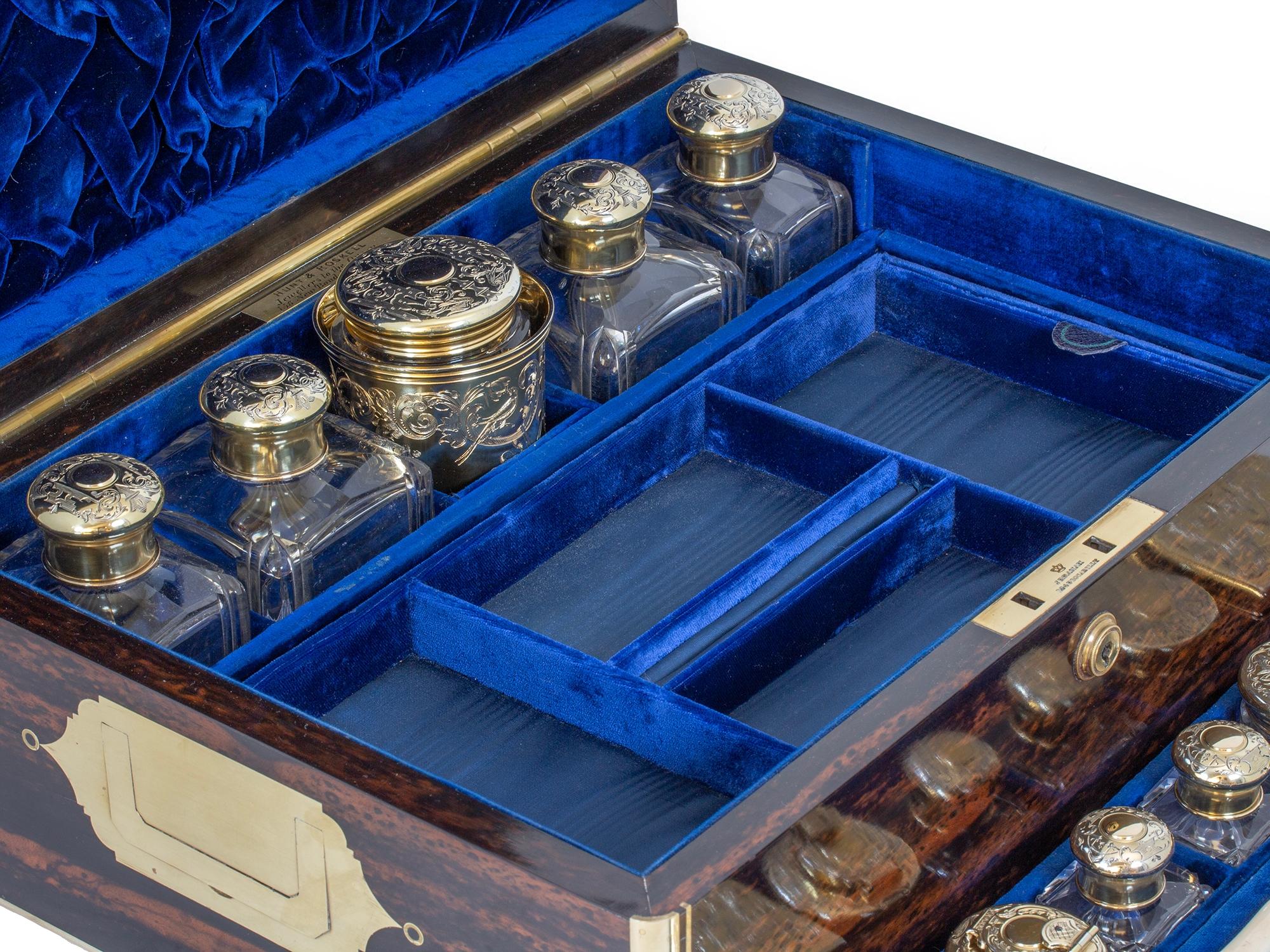 Antike englische Coromandel & Silver Vanity Box von Hunt und Roskell im Angebot 7