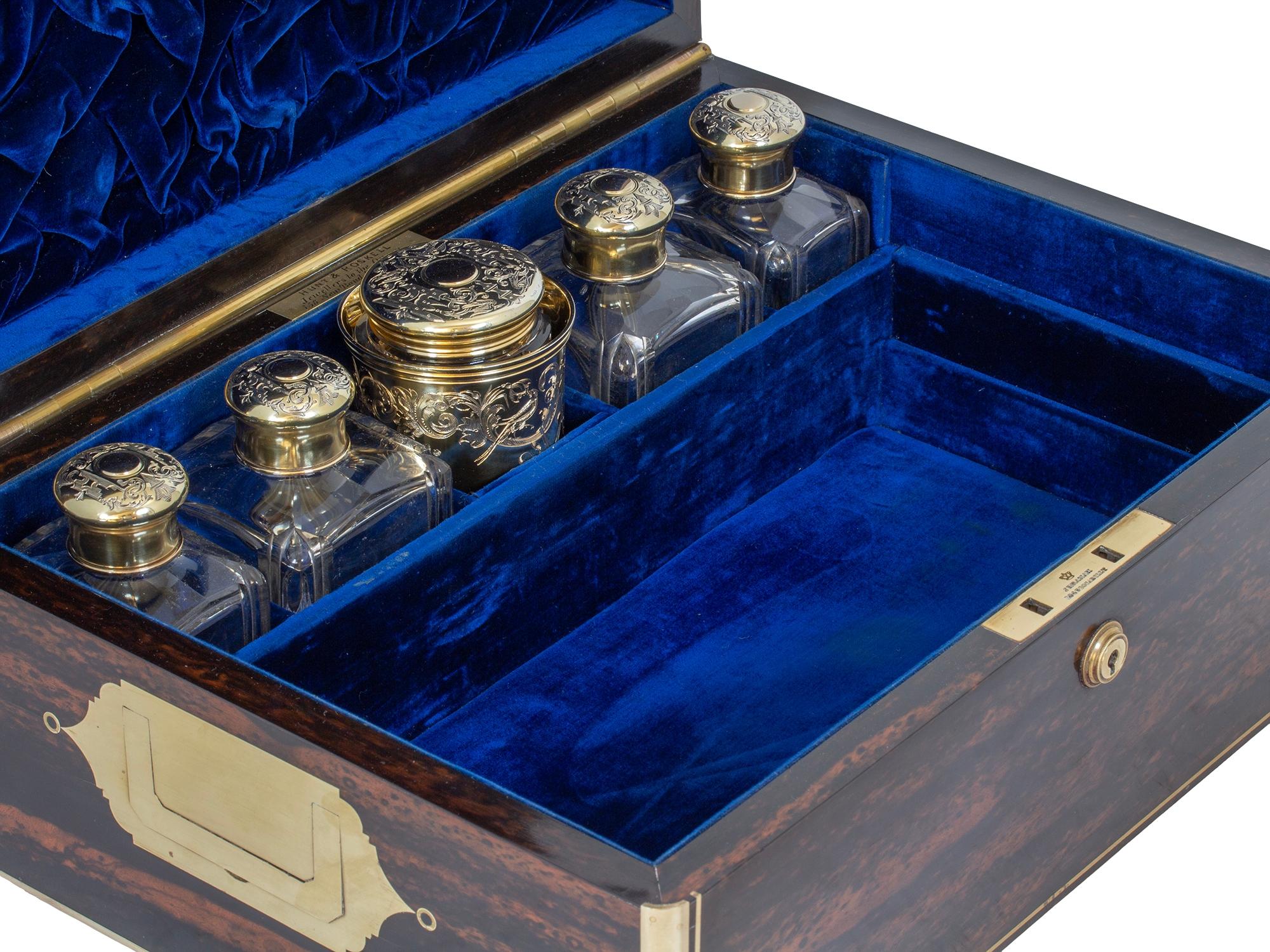 Antike englische Coromandel & Silver Vanity Box von Hunt und Roskell im Angebot 8
