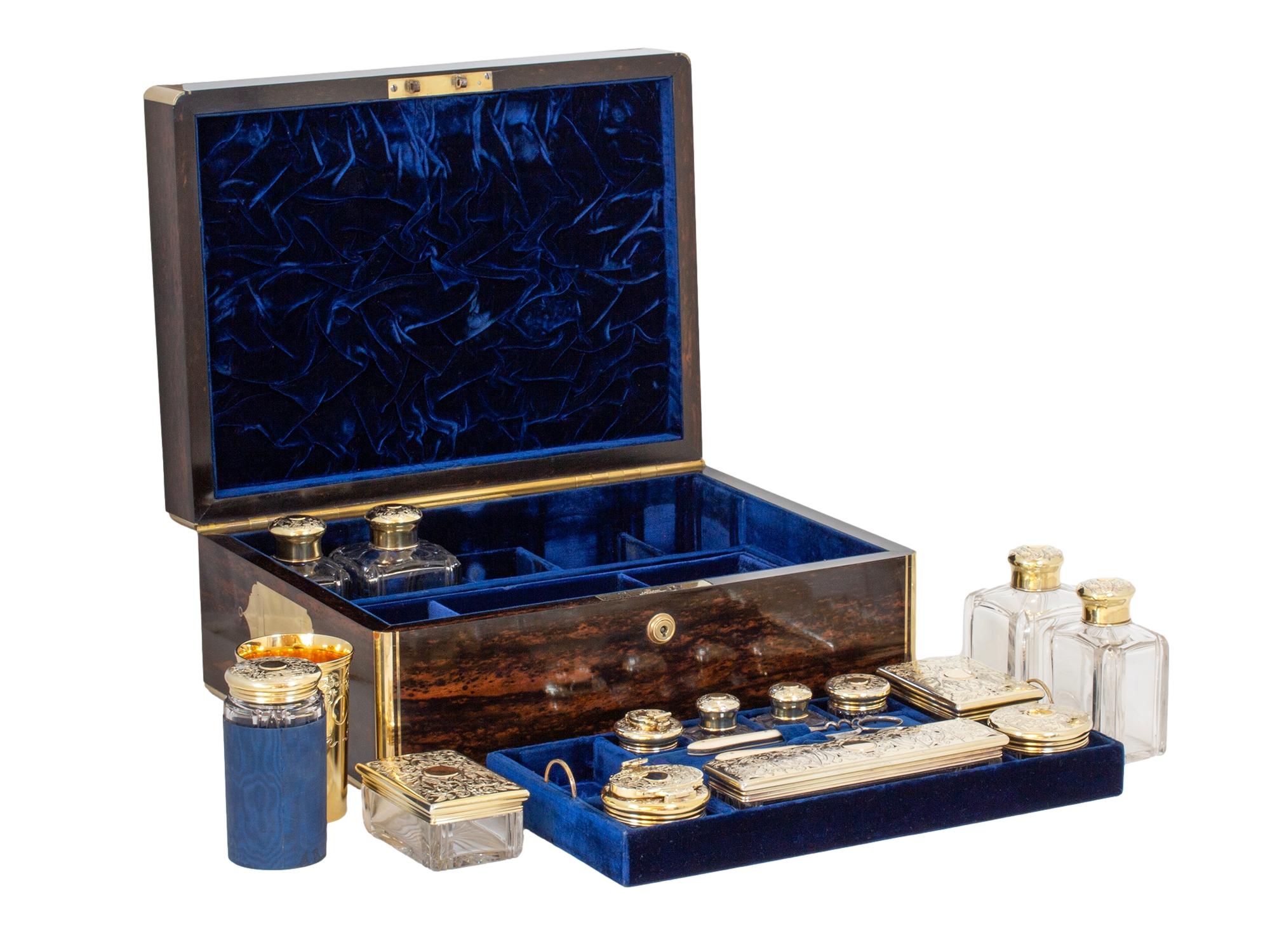 Antike englische Coromandel & Silver Vanity Box von Hunt und Roskell im Angebot 9