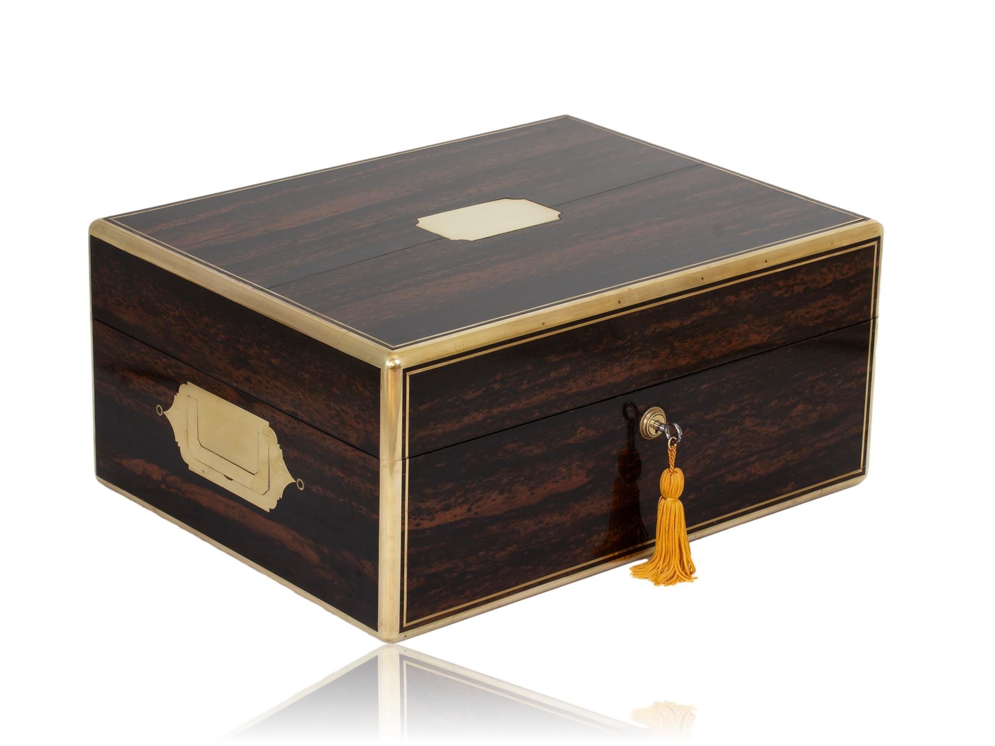 Antike englische Coromandel & Silver Vanity Box von Hunt und Roskell (Englisch) im Angebot