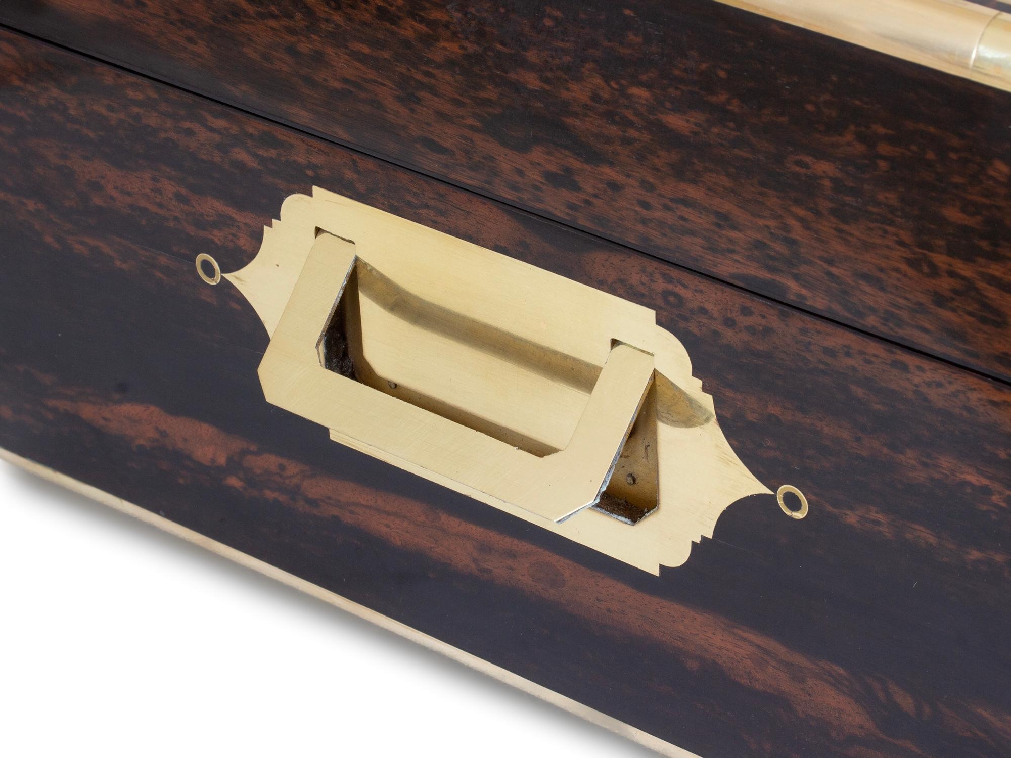 Antike englische Coromandel & Silver Vanity Box von Hunt und Roskell im Zustand „Gut“ im Angebot in Northampton, GB