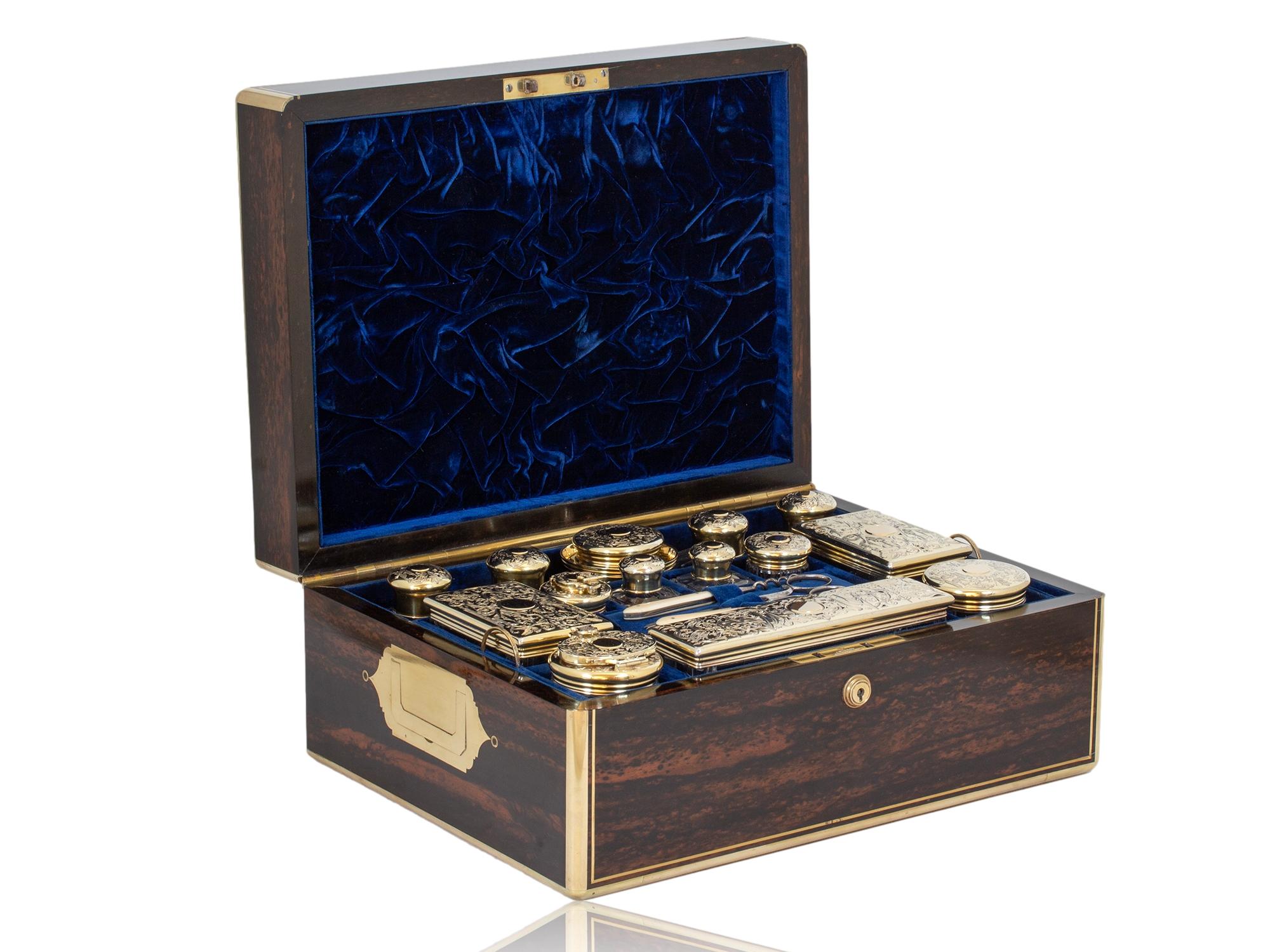 Antike englische Coromandel & Silver Vanity Box von Hunt und Roskell (19. Jahrhundert) im Angebot