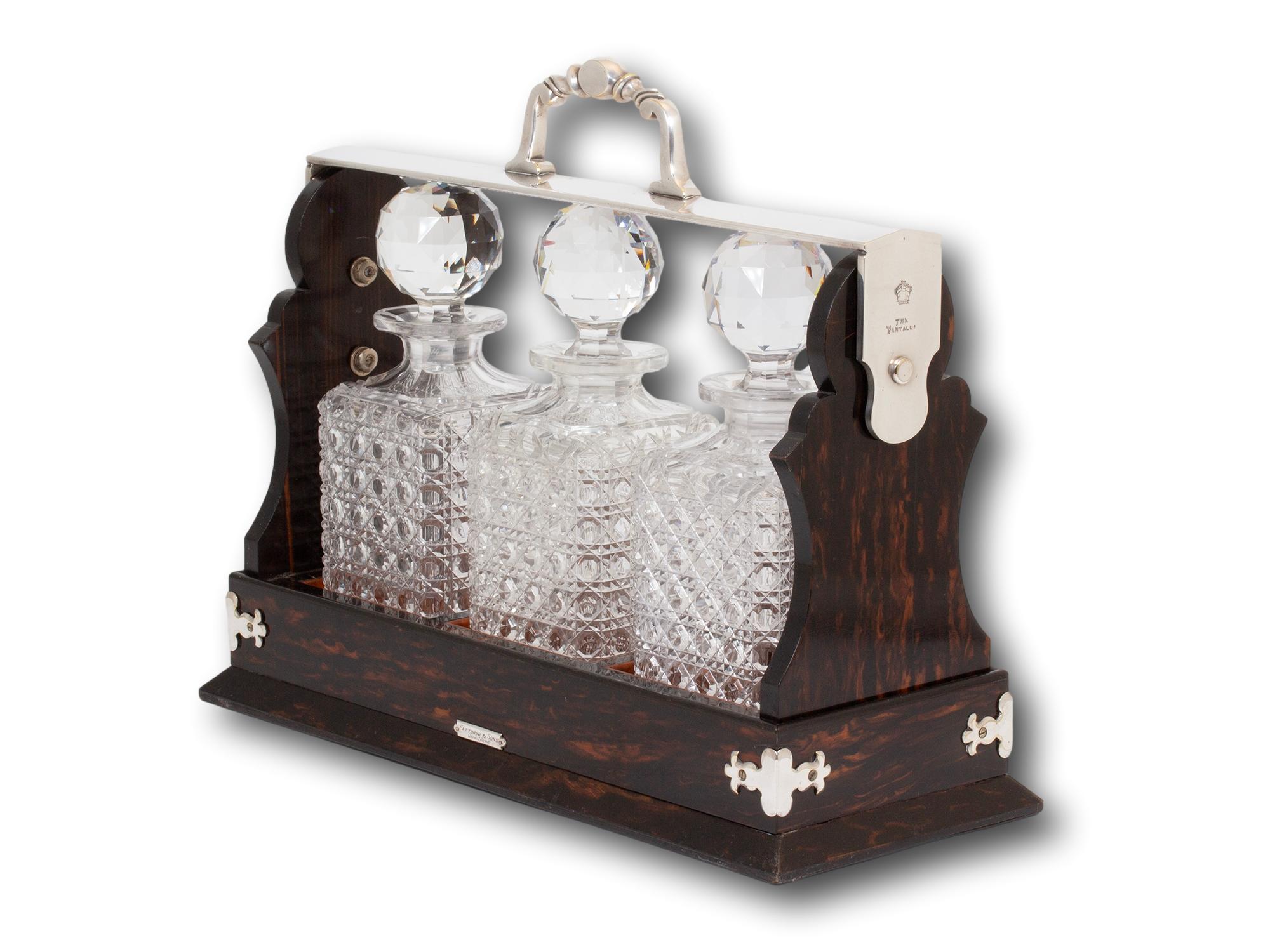 19th Century Antique English Coromandel Turntable Tantalus by George Betjemann For Sale