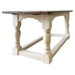 Ancienne table de réfectoire anglaise en chêne de style réfectoire de 6 pieds
