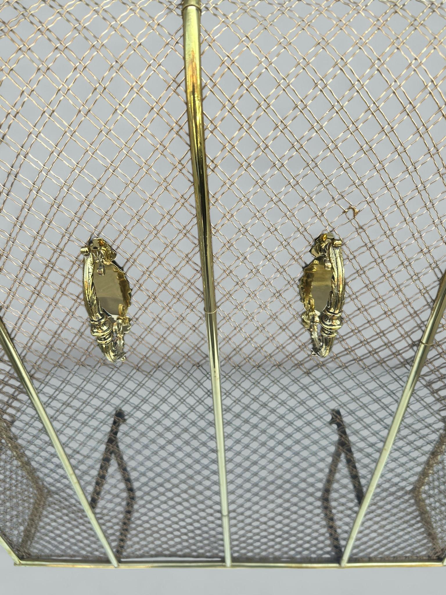 Antique English Country House Georgian Brass Fireplace Screen Surround Andrions For Sale 1