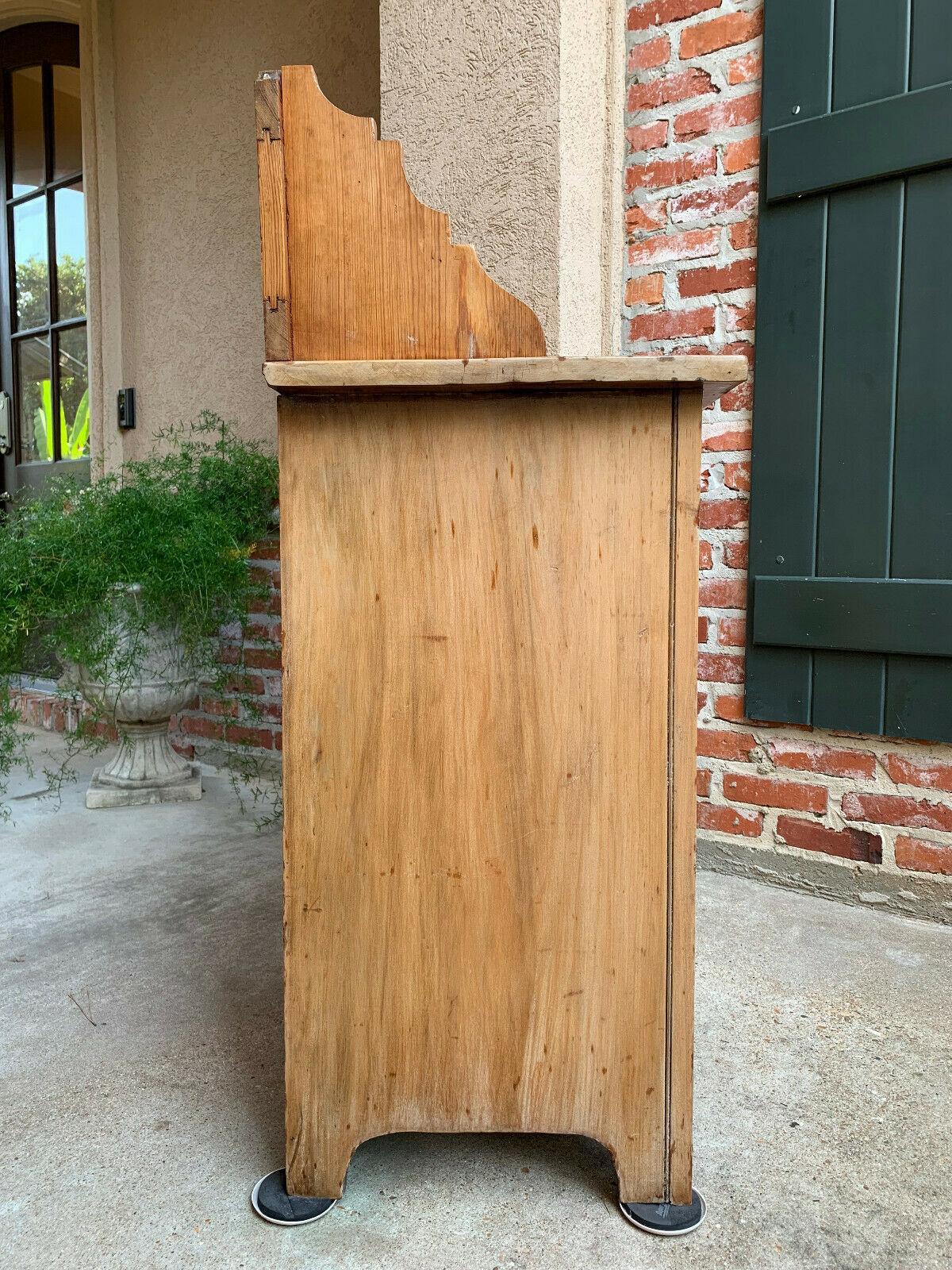 Antique English Country PINE Chest Drawers Sideboard Kitchen Cabinet Table 4