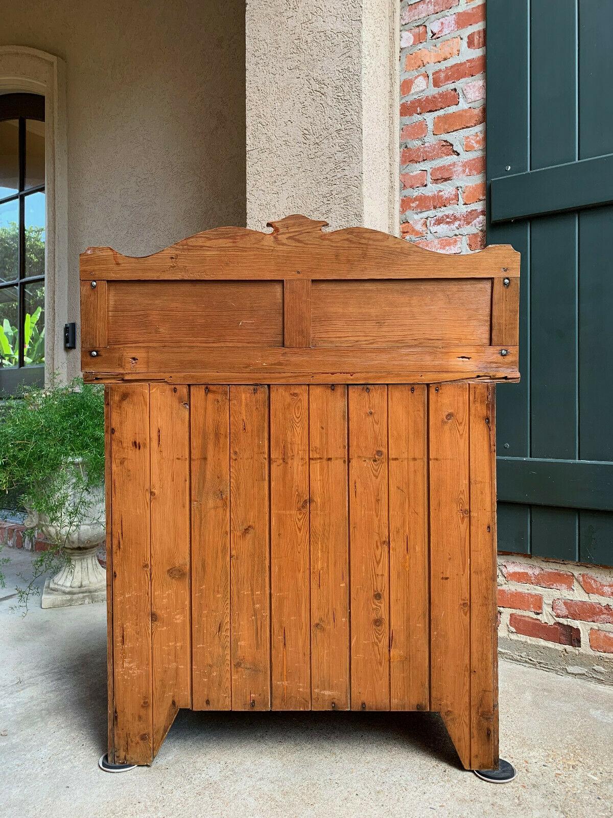 Antique English Country PINE Chest Drawers Sideboard Kitchen Cabinet Table 5