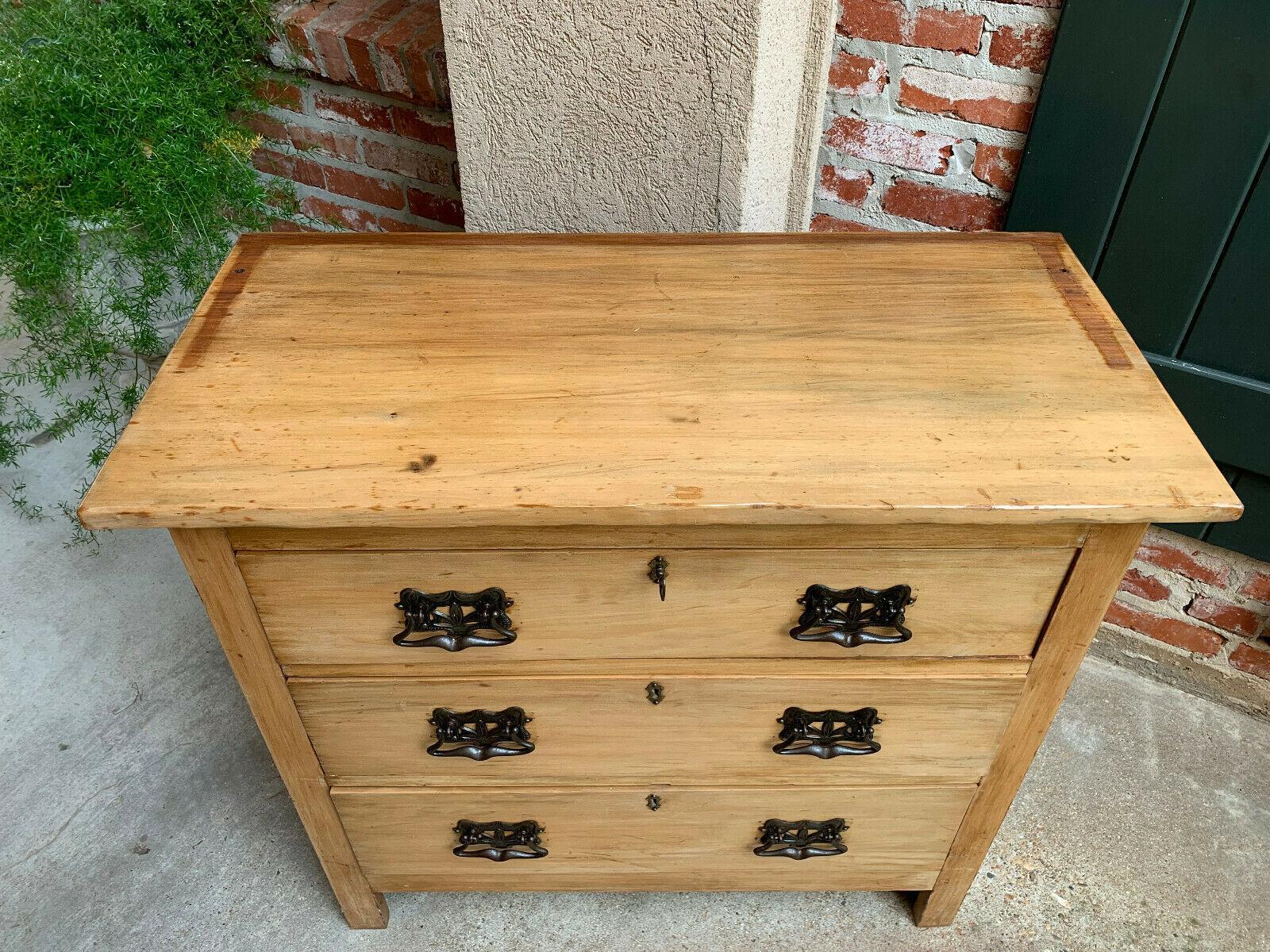 Antique English Country PINE Chest Drawers Sideboard Kitchen Cabinet Table 2