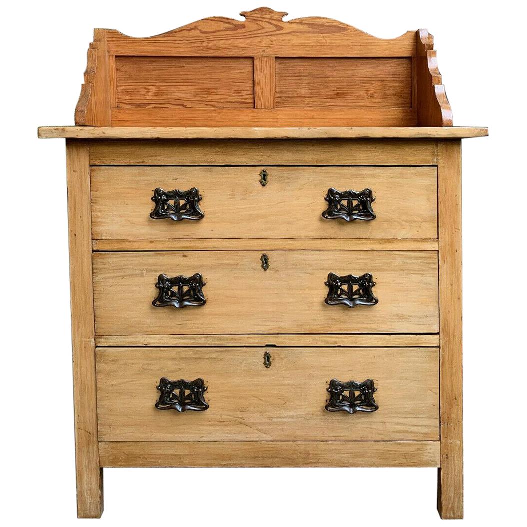 Antique English Country PINE Chest Drawers Sideboard Kitchen Cabinet Table