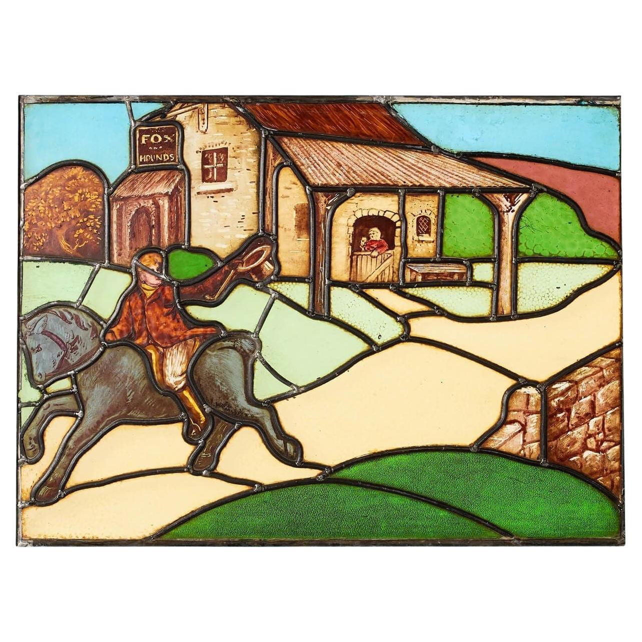 Antica vetrata inglese di campagna