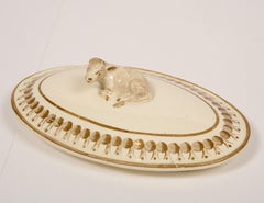 Antique Creamware Butter Tub Made in 18th Century England with Good Provenance