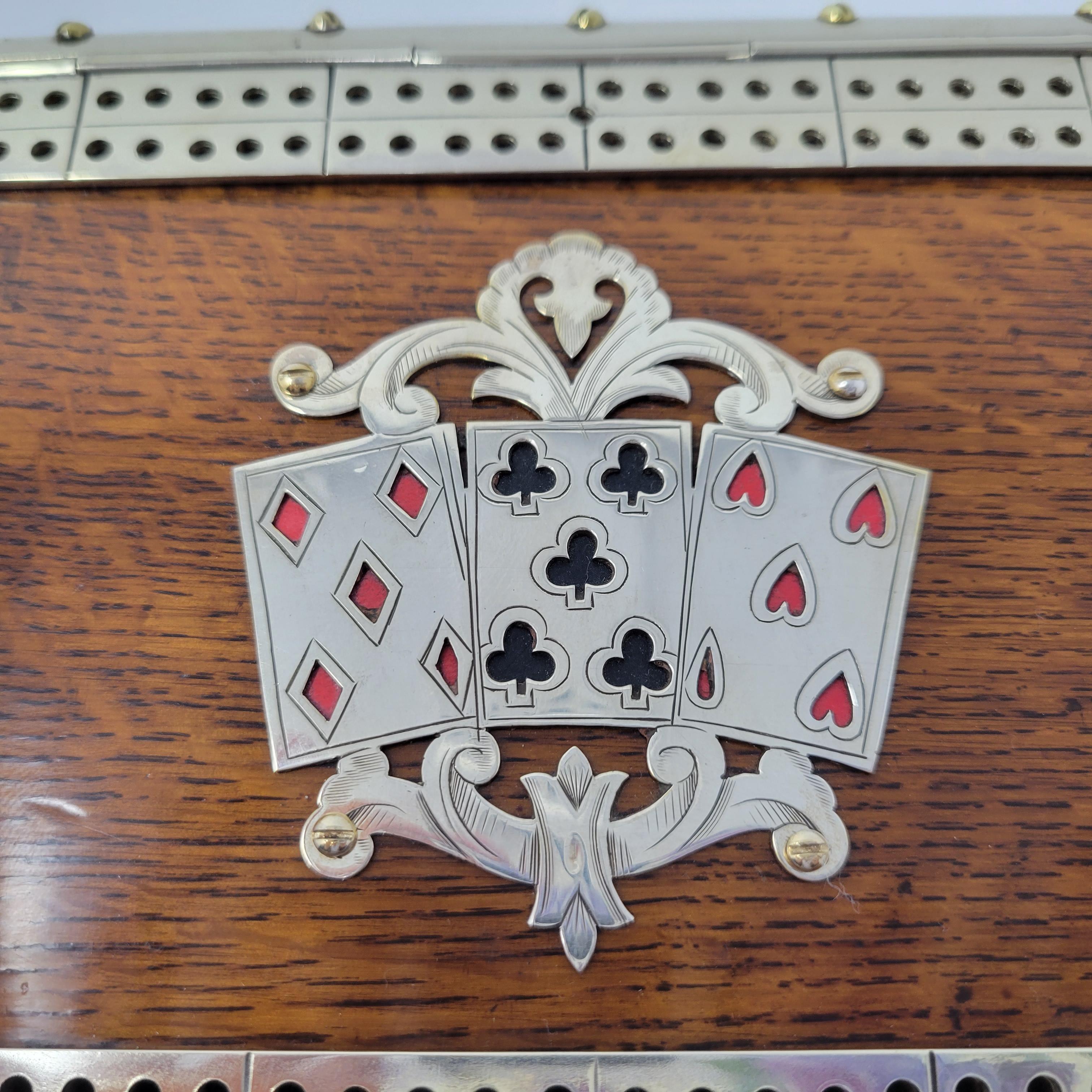 Antique English Cribbage Card Box In Good Condition In New Orleans, LA