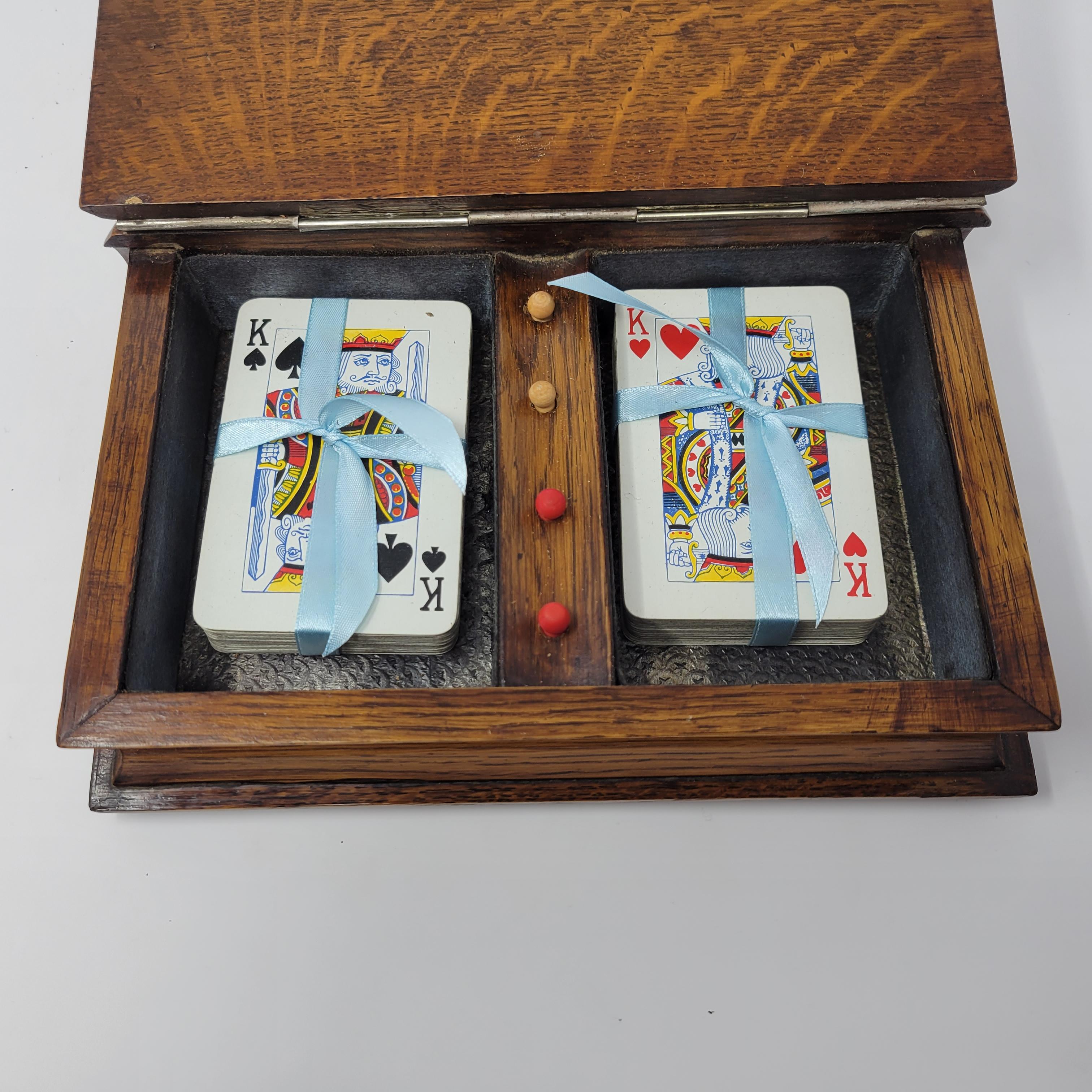 19th Century Antique English Cribbage Card Box