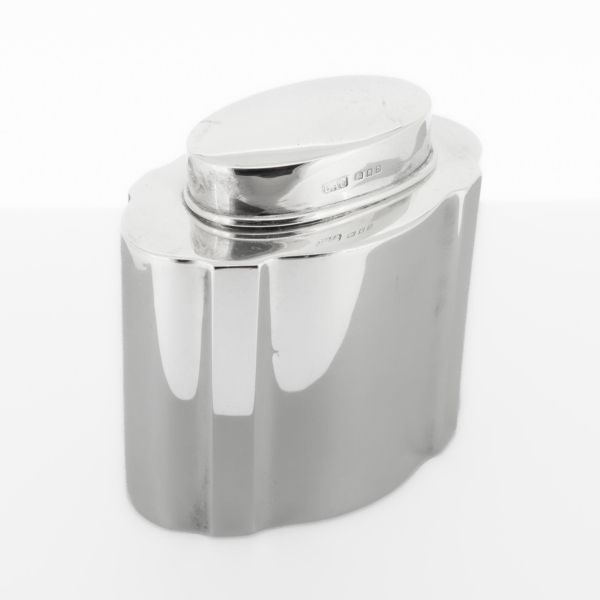Antique English Crichton Brothers Sterling Silver Dresser Tea Caddy For Sale 4