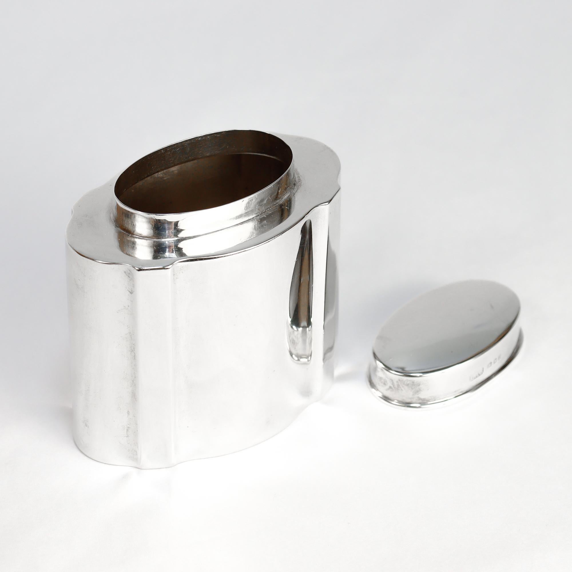 Antique English Crichton Brothers Sterling Silver Dresser Tea Caddy For Sale 6