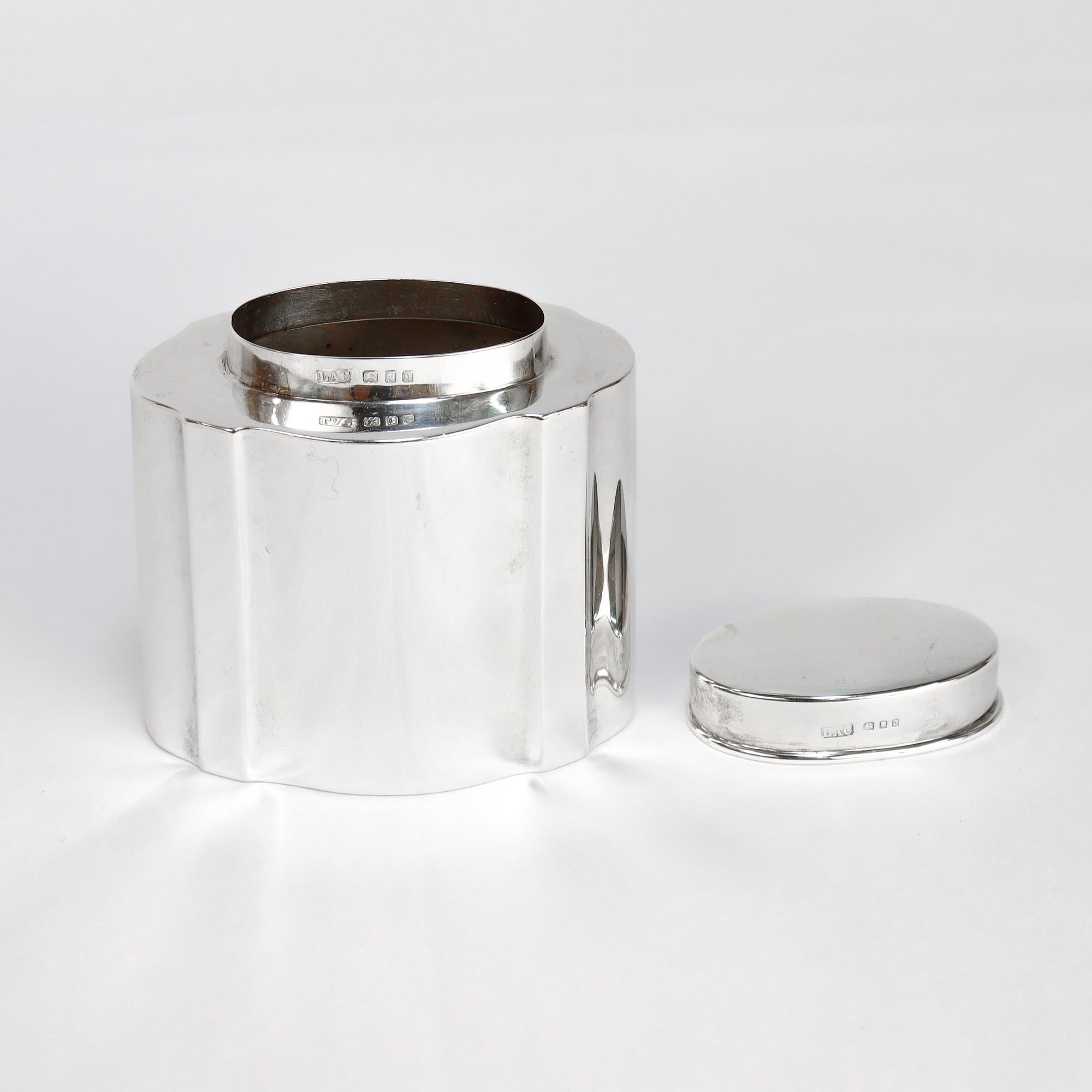 Antique English Crichton Brothers Sterling Silver Dresser Tea Caddy For Sale 7