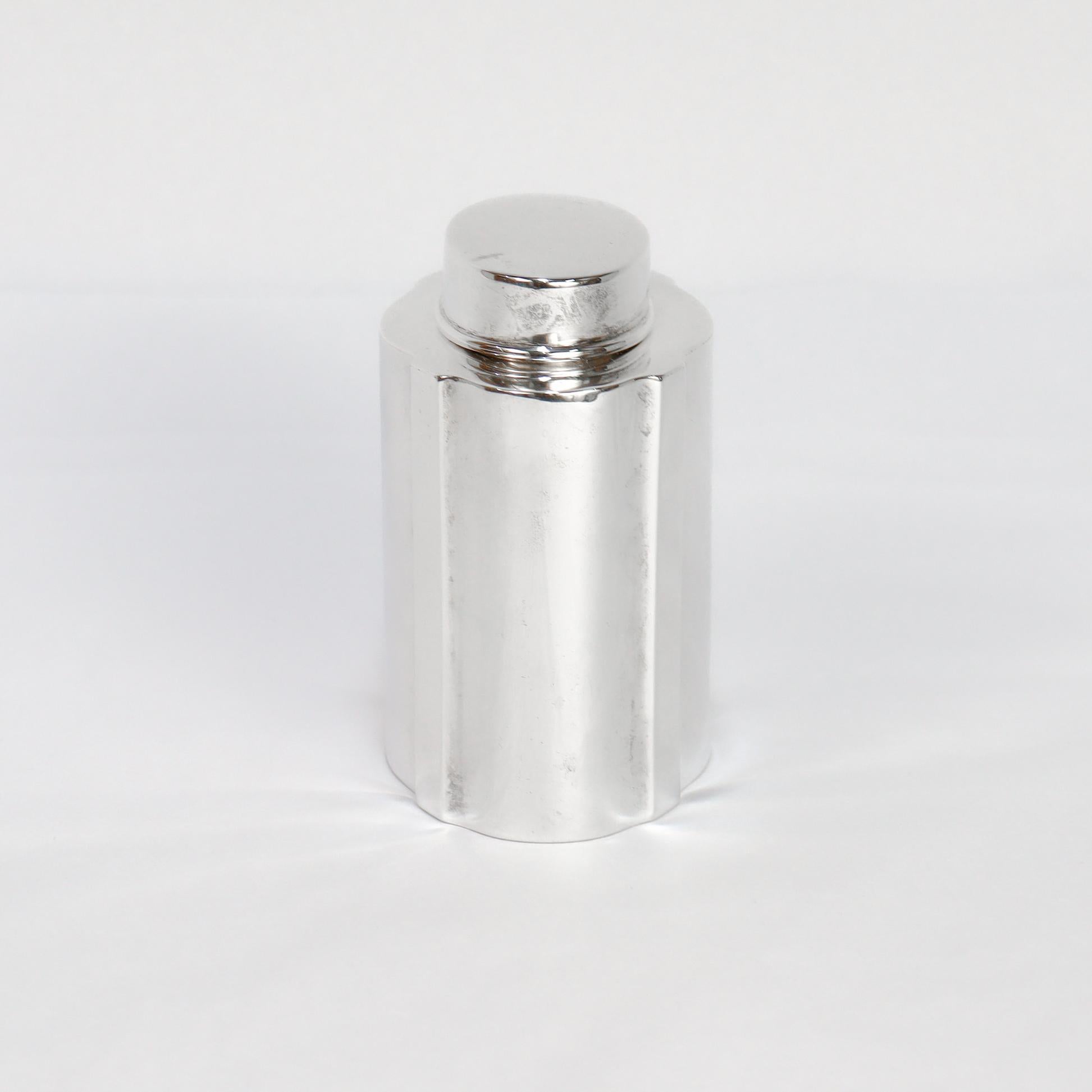 Antique English Crichton Brothers Sterling Silver Dresser Tea Caddy For Sale 1