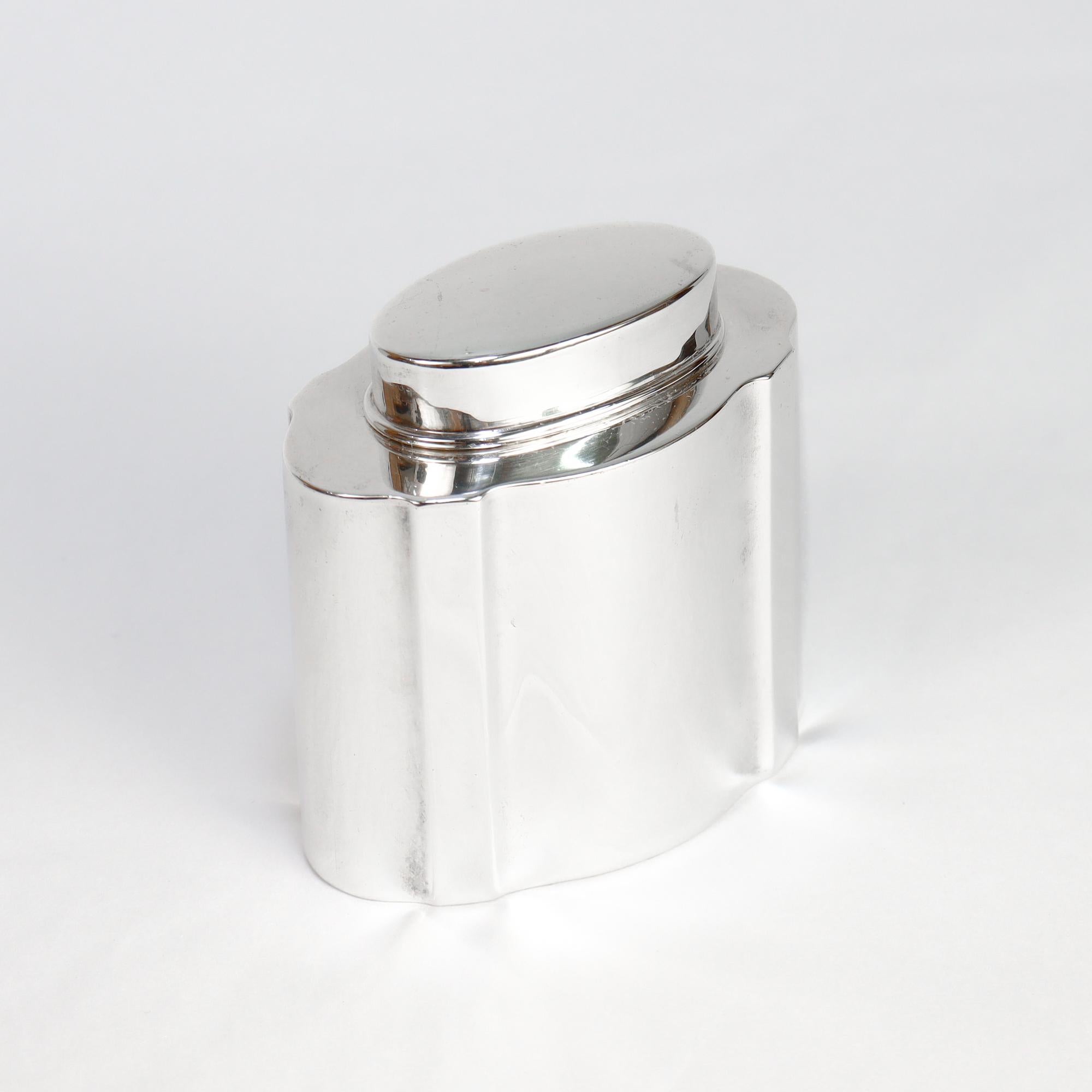 Antique English Crichton Brothers Sterling Silver Dresser Tea Caddy For Sale 3