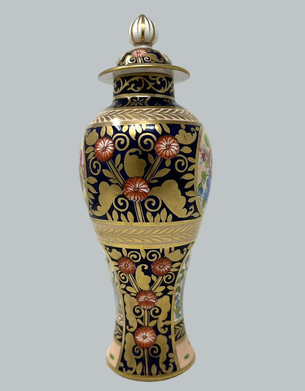 19th Century Antique English Crown Derby Staffordshire Bone China Urn Vase Centerpiece 19C For Sale