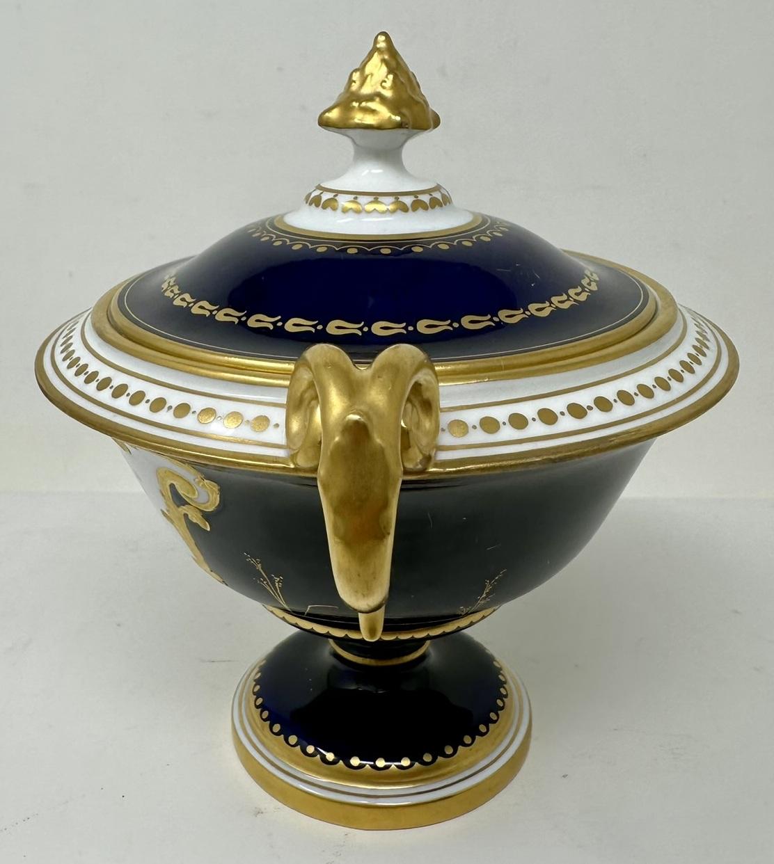 20th Century Antique English Crown Derby Urn Vase Centerpieces Albert Gregory Still Life 1913