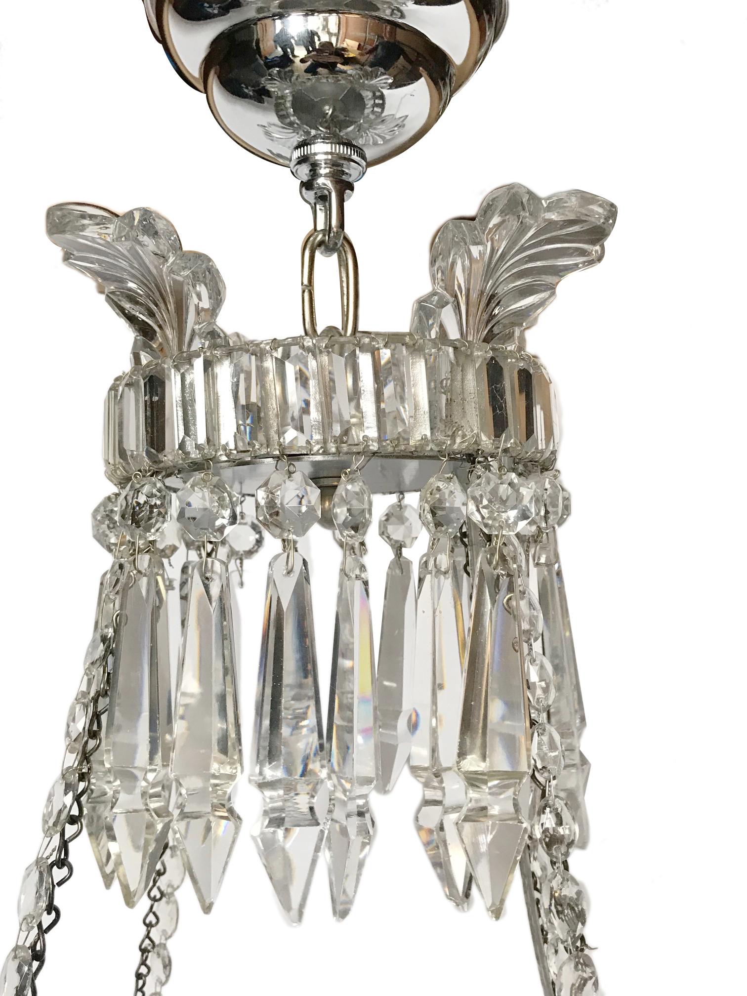 Italian Antique English Crystal Chandelier For Sale